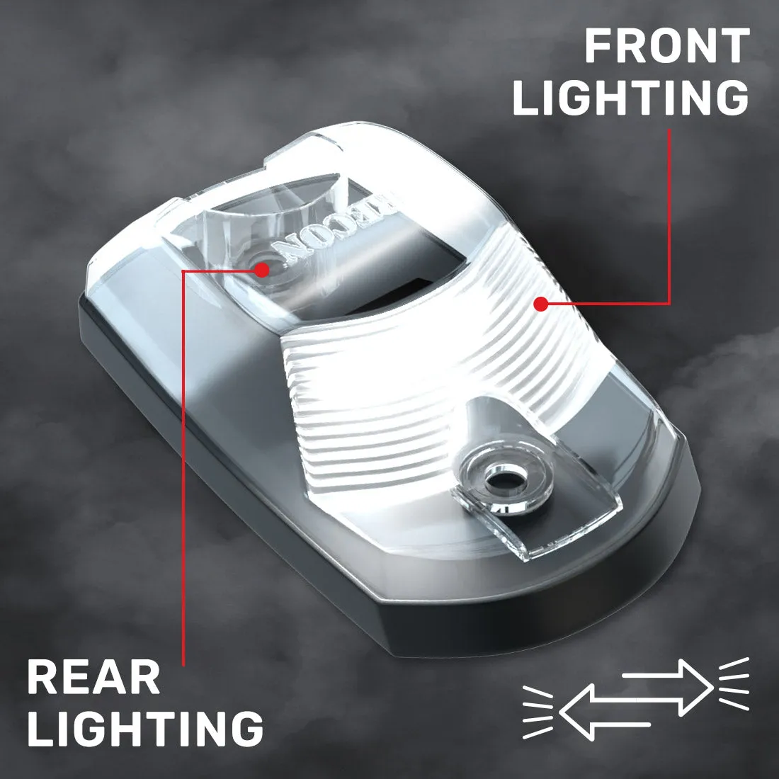 Ford 17-23 Superduty 5-Piece Set Clear Cab Roof Light Lens With 2-Way Forward Rear Facing White Ultra High-Power Leds - Attn This Cab Light Set is For a Fresh Install on a Truck That Did Not Come With OEM Cab Roof Lights no Square Hole Required - on product image