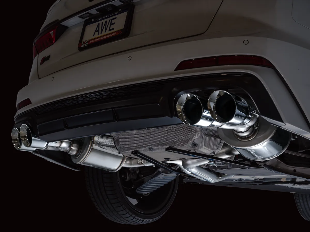 AWE Track Edition Exhaust for Audi C8 S6/S7 - Diamond Black Tips product image