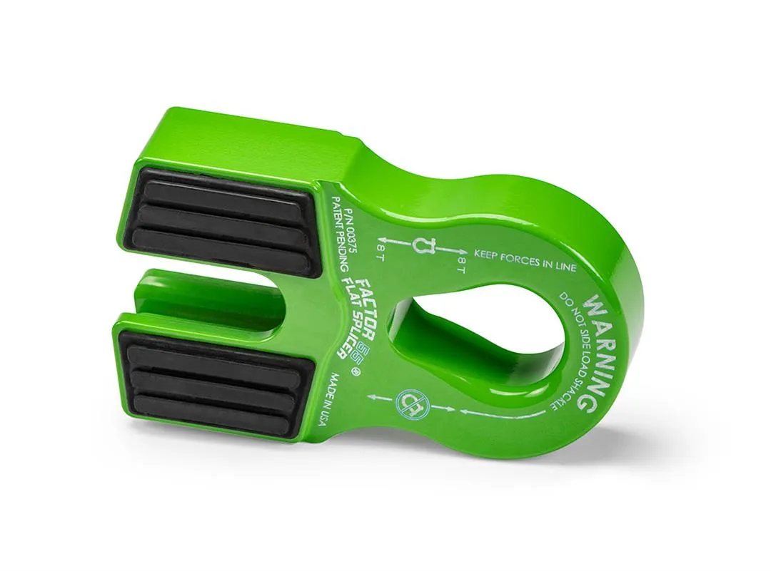 Factor 55 00375-08 Flat Splicer 3/8-1/2 Synthetic Rope Splice-On Shackle Mount -- Green product image