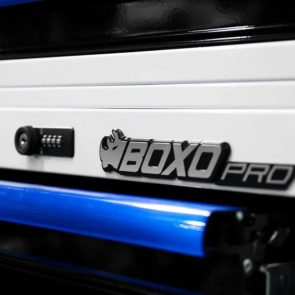 Pro Series 26in 6drawer Bottom Roll Cabinet W/217pc Tool Set Gloss White Blue Trim product image