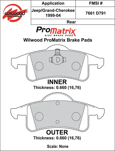 Wilwood Brakes 1999 - 2004 Jeep Original Equipment Pads - 150-D0791K