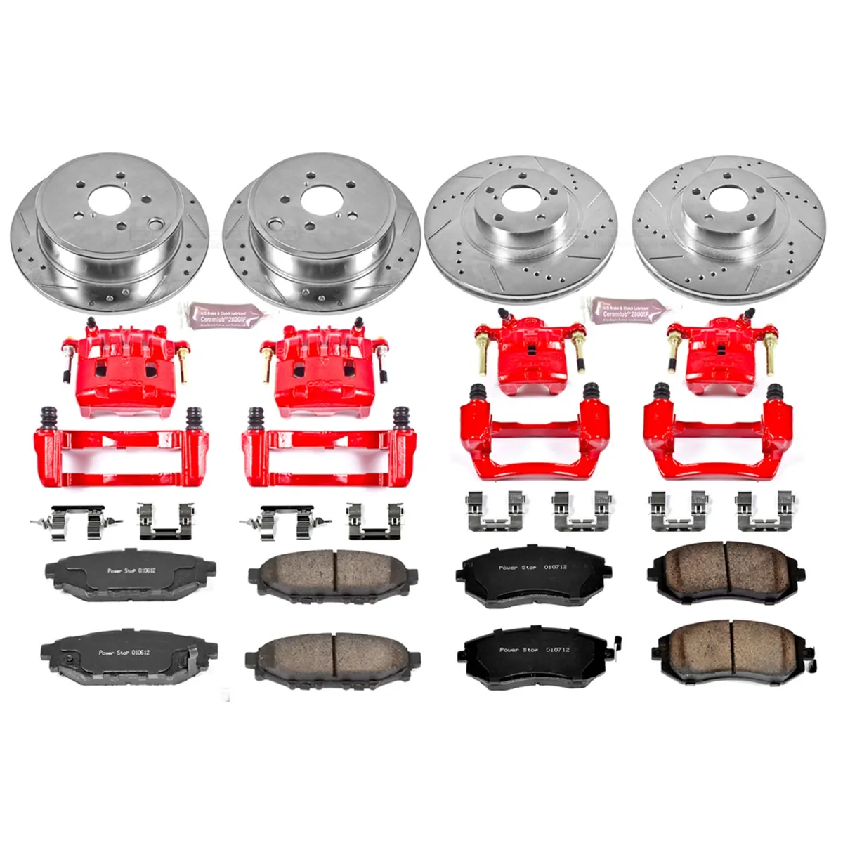 Z23 Evolution Sport Upgrade Kit: Drilled/Slotted Rotors; Carbon-Fiber Ceramic Pads; Powder Coated Calipers product image