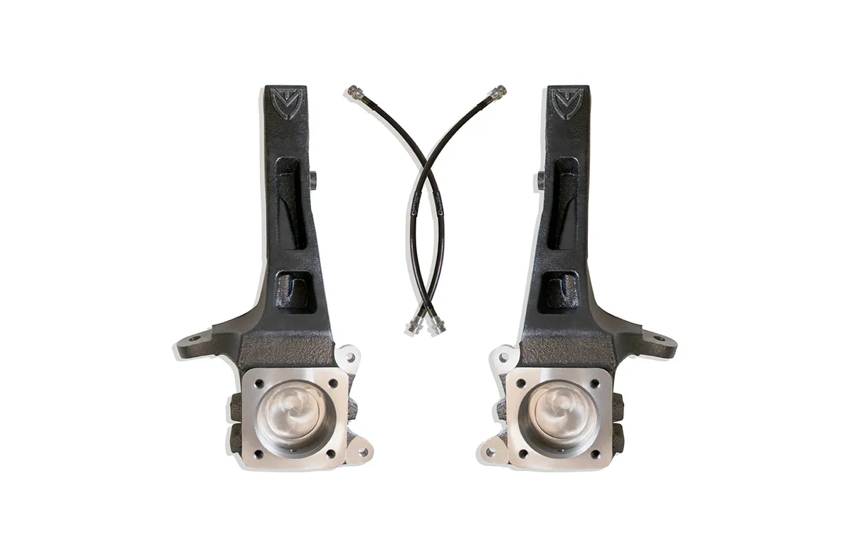 MaxTrac 0322 Runner/0714 fj Cruiser 2WD Front Steel 4in Lift Spindles W/Ext Brake Lines(Pair)