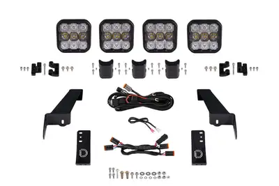 Diode Dynamics Diode Dynamics - Jeep JL SS5 4-Pod CrossLink Grille Lightbar Kit, Sport White Combo