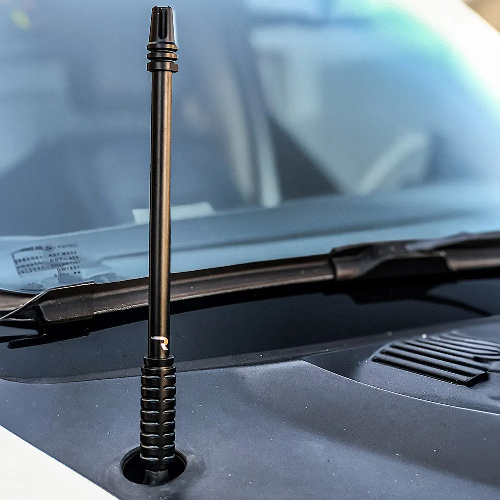 AR-15 Rifle Barrel 10" Aluminum Truck Antenna with 3-Pronged Threaded Flash Hider Barrel Tip (Antenna Fits OEM Factory Threaded Antenna Base) Multiple Colors product image