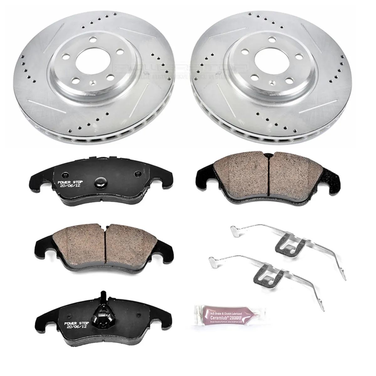 Z23 Evolution Sport Upgrade Kit: Drilled/Slotted Rotors; Carbon-Fiber Ceramic Pads W/Hardware; Pad Sensors product image