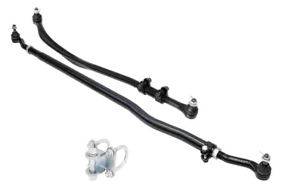 Rock Jock Currectlync®Steering System; Bolt on; Incl. Heavy Duty Steering Stabilizer Shock Mounting Kit; 1.5 in. Diameter Tube Tie Rod/Forged Drag Link/Forged Tie Rod Ends;