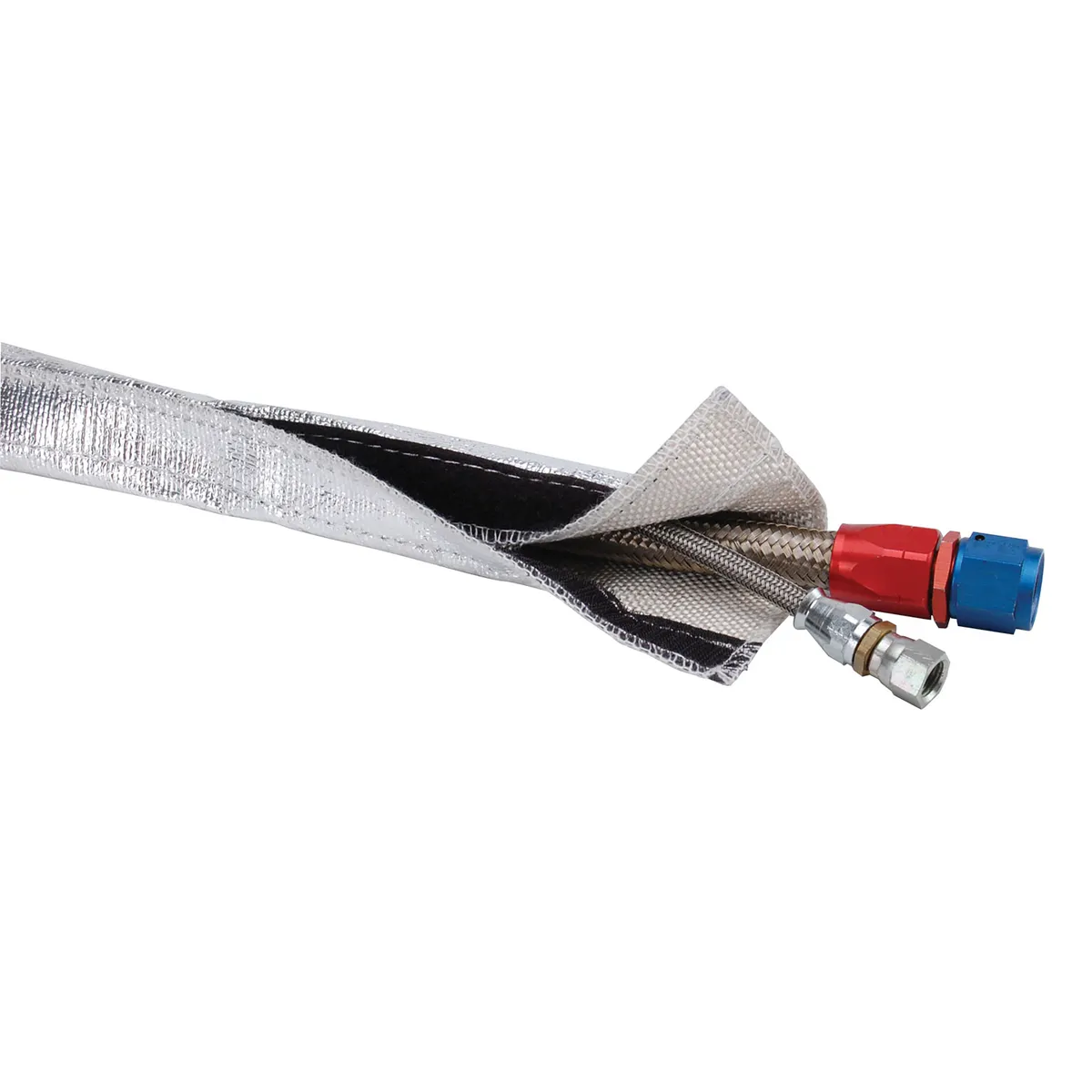 DEI Heat Shroud - 34in I.D. x 3ft - Aluminized Sleeving-hook and loop edge product image