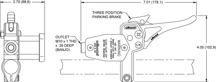Wilwood Brakes Master Cylinder w/Lever For 5/8in Handlebars