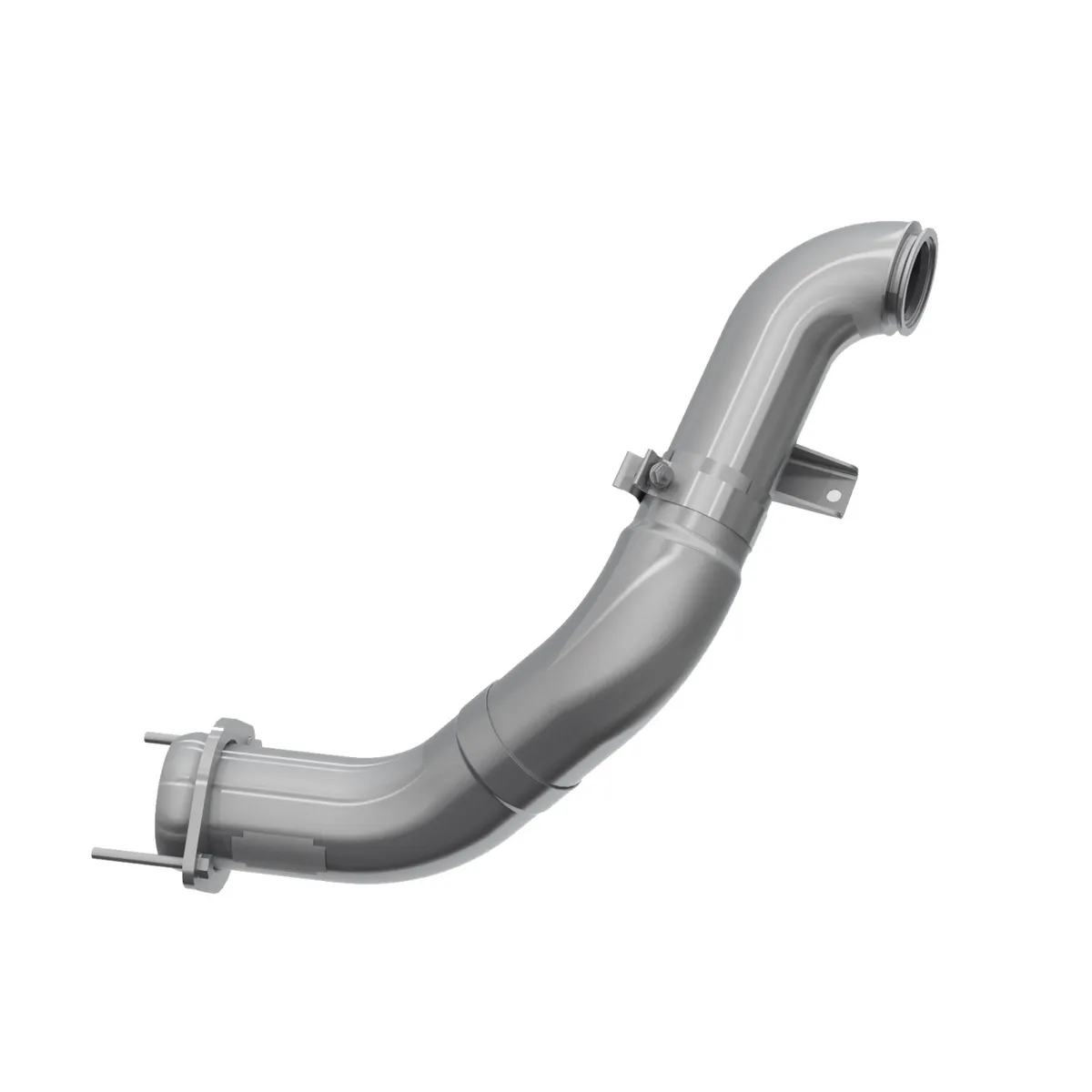 Armor Plus Turbocharger Down Pipe; 4 in. Diameter; Mandrel Bent; T409 Stainless Steel; 4 in. Outlet Diameter Tip; product image