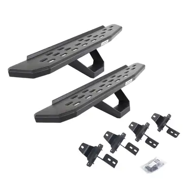 Go Rhino Go Rhino 6969274810PC - RB30 Running Boards with Mounting Brackets & 2 Pairs of Drops Steps Kit - Textured Black