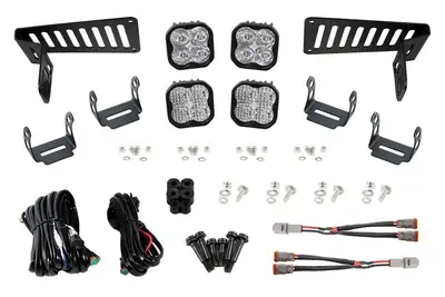 Diode Dynamics Diode Dynamics - SS3 Cowl LED Bracket Kit for 2018-2024 Jeep JL Wrangler/Gladiator, White Pro