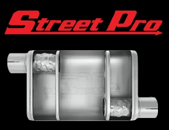 Street Pro Series Muffler 14 in 2.5 in Offset/Offset Hardware Not Incl Natural 409 Stainless Steel Pypes Exhaust product image