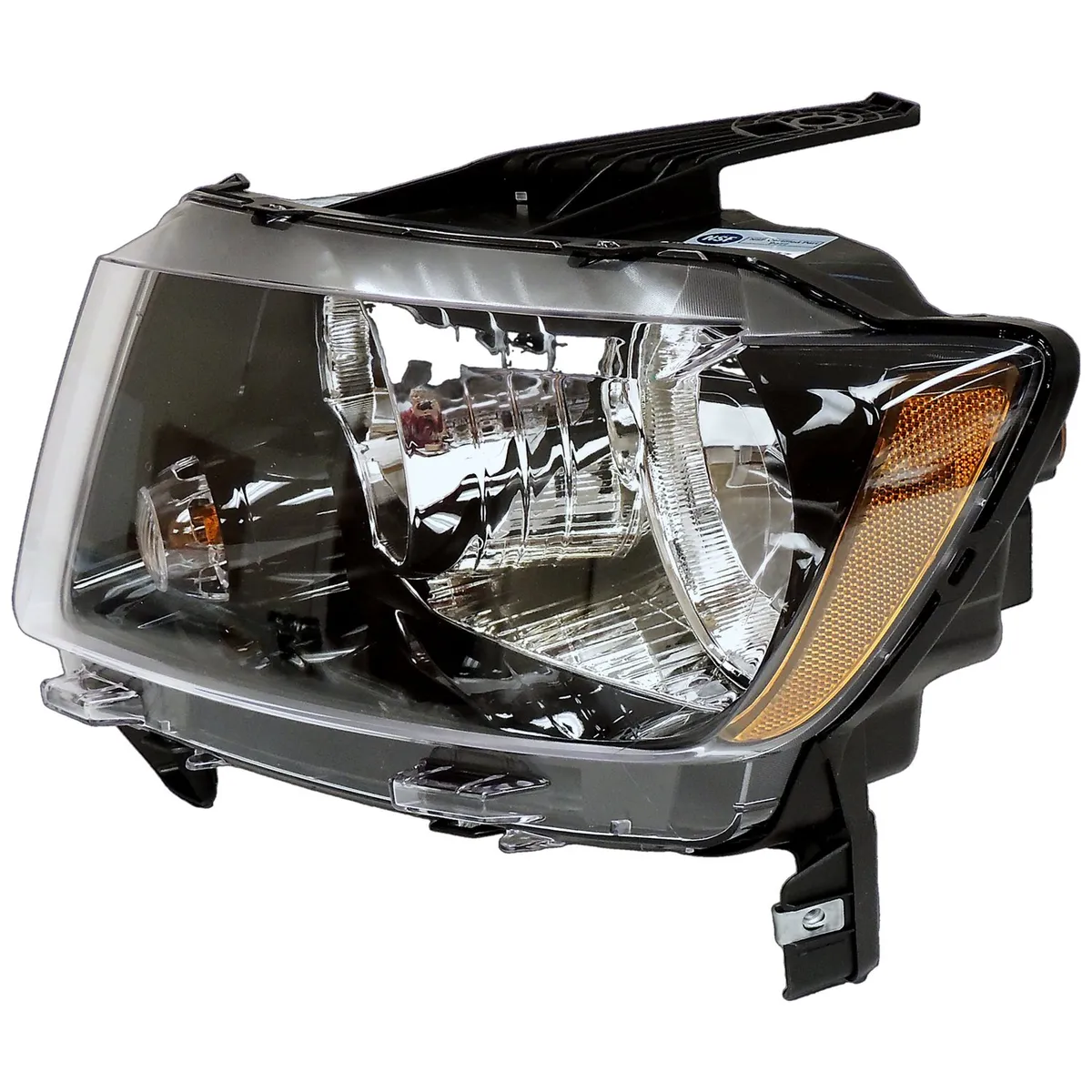 Blackamberclearchrome Headlight w/ Halogen Bulbs w/ Black Bezels;right Headlamp;includes Bulbs product image