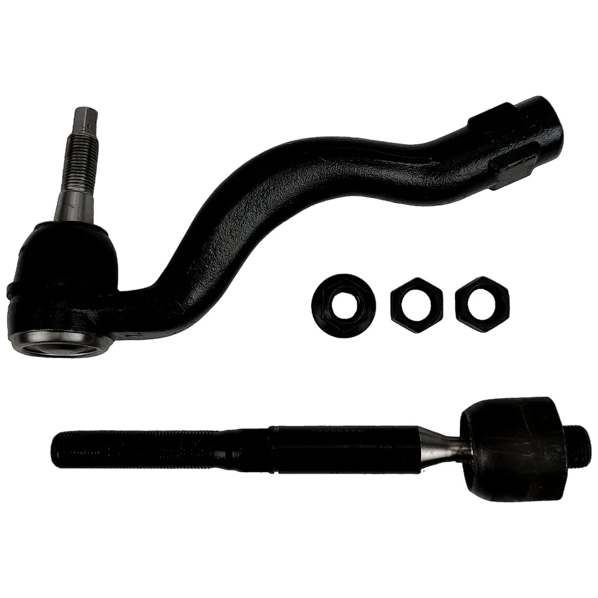 Tie Rod End Kit; Front; Right; Steel; Rubber; Inner/Outer; Incl. Inner/Outer Tie Rods and Mounting Hardware; product image