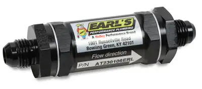 Earl's Performance Earl's Fuel Filter w/ Sintered Bronze Element - 35 Micron - 6 AN Male Inlet & Outlet - Black