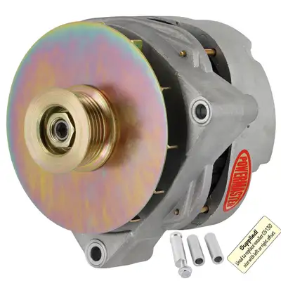 Power Master Alternator; CS144; Offset 2 in. Spools; 200 Amp; 125 Idle; Natural;