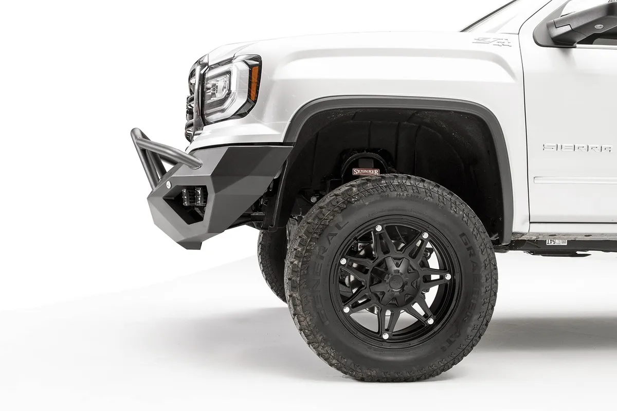 1618 Sierra 1500 Vengeance Front Sensor Bumper w/ Prerunner Guard Matte Black product image
