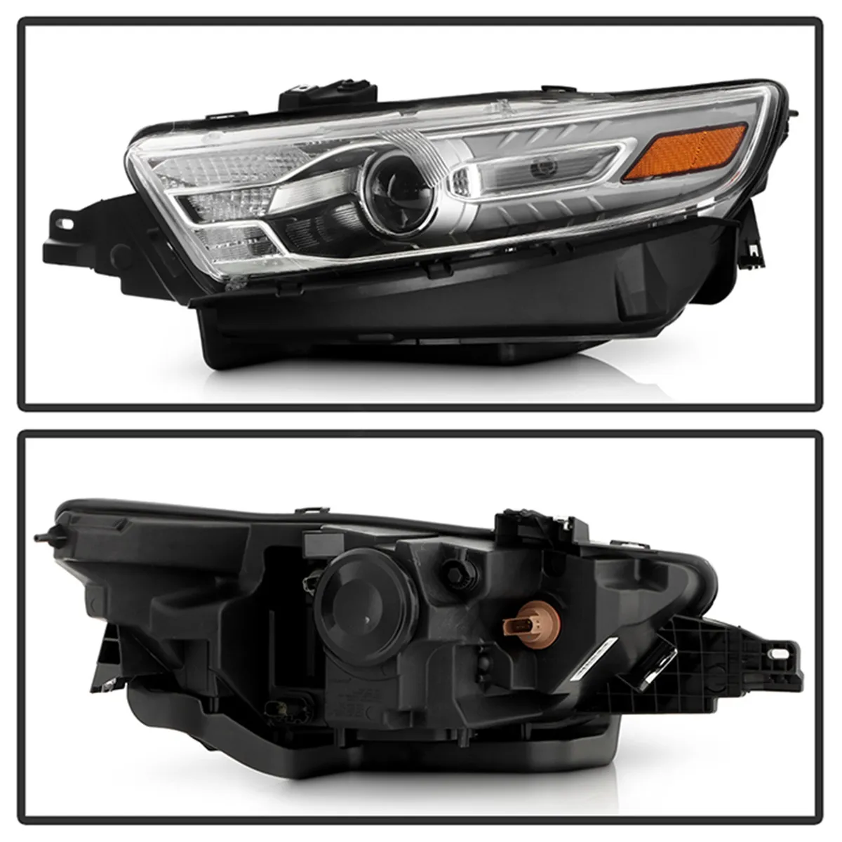 1416 Grand Cherokee LED Light Bar Projector Headlights Left And Right Chrome product image