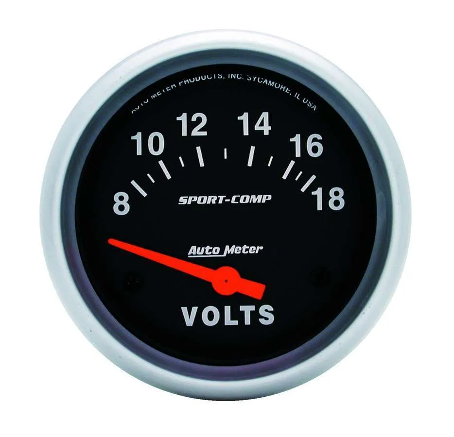 AutoMeter Gauge, Voltmeter, 2 5/8", 18V, Electric, Sport-Comp