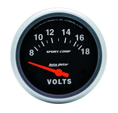 AutoMeter Gauge, Voltmeter, 2 5/8", 18V, Electric, Sport-Comp