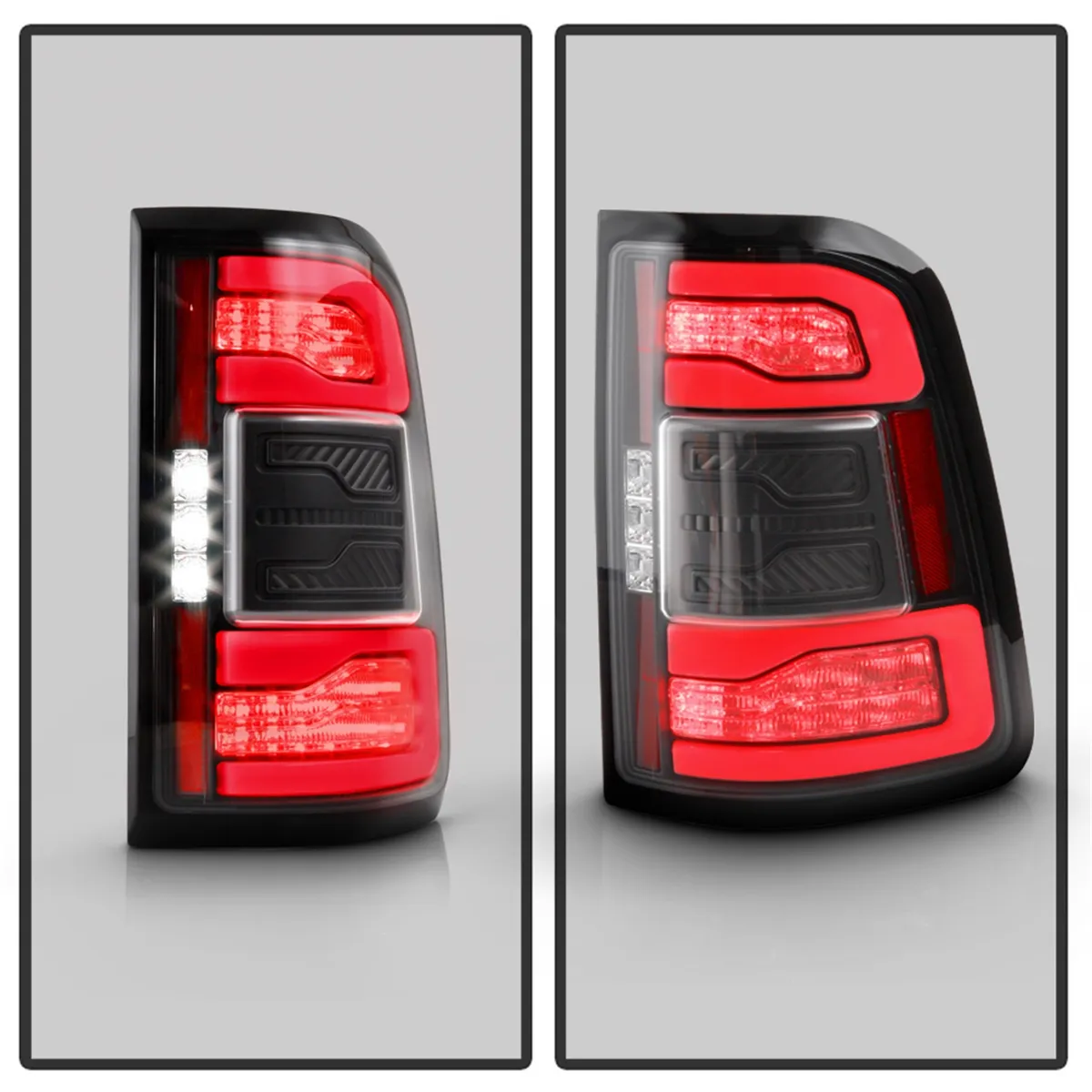 ( Spyder Apex ) Dodge Ram 1500 2019 - 2023 Factory LED Tail Lights Model Without Blind Spot Module Model Only ( Not Compatible With Factory Incandescent Bulb Tail Lights Model/Classic Model/Blind Spot Module Model ) LED Tail Light - Black product image