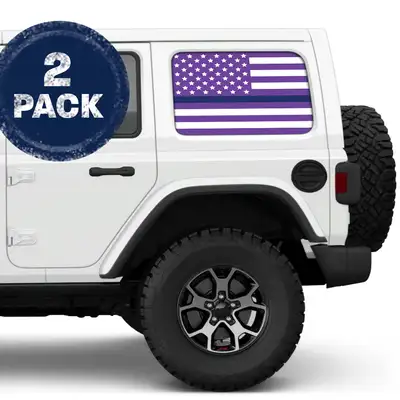 Under The Sun Inserts White & Purple Thin Blue Line Side Windows Printed Vinyl Decal