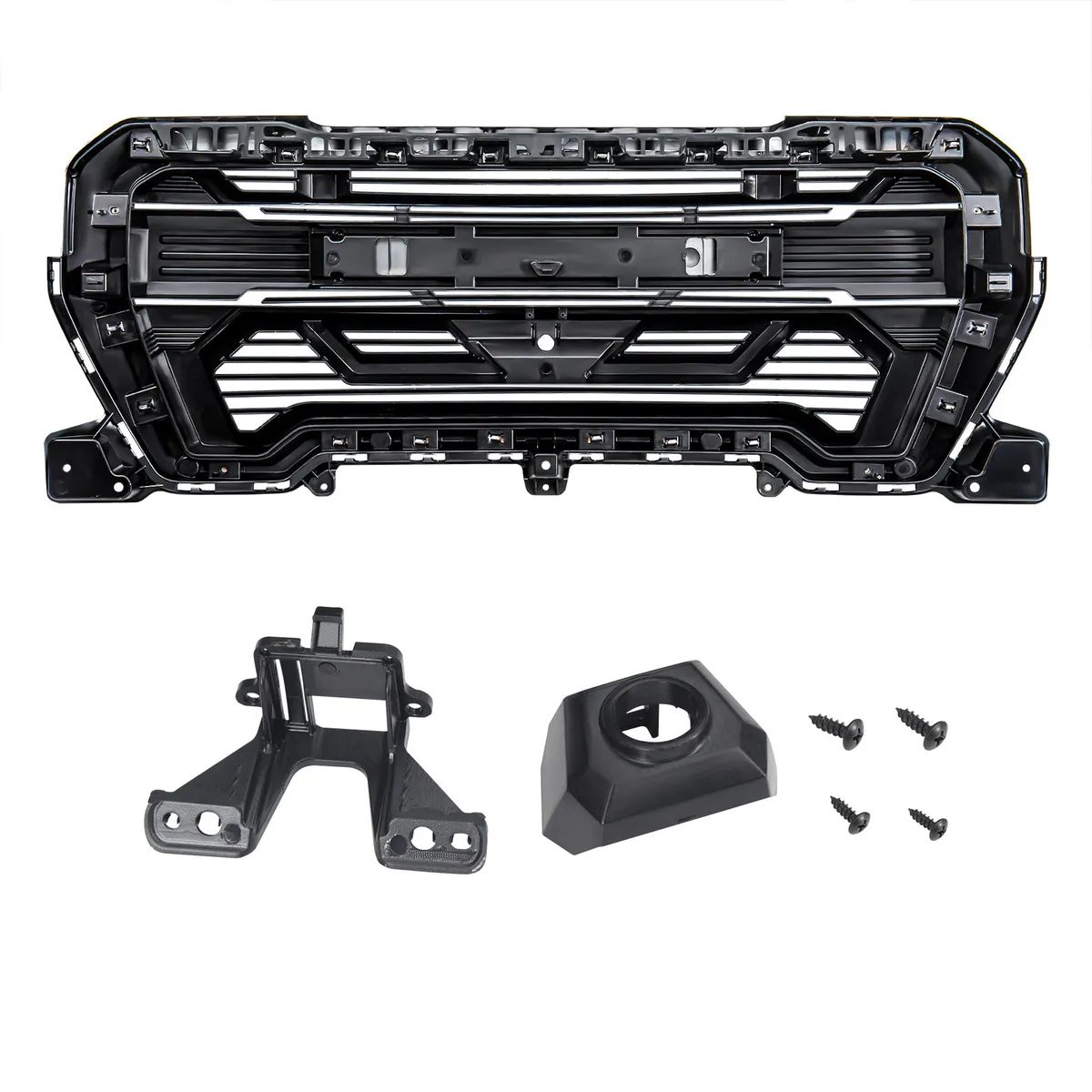 American Modified Amgmaa00111 Armor Grille Emblem Base Outside Surround And Front Camera Bracket Glossy Black product image