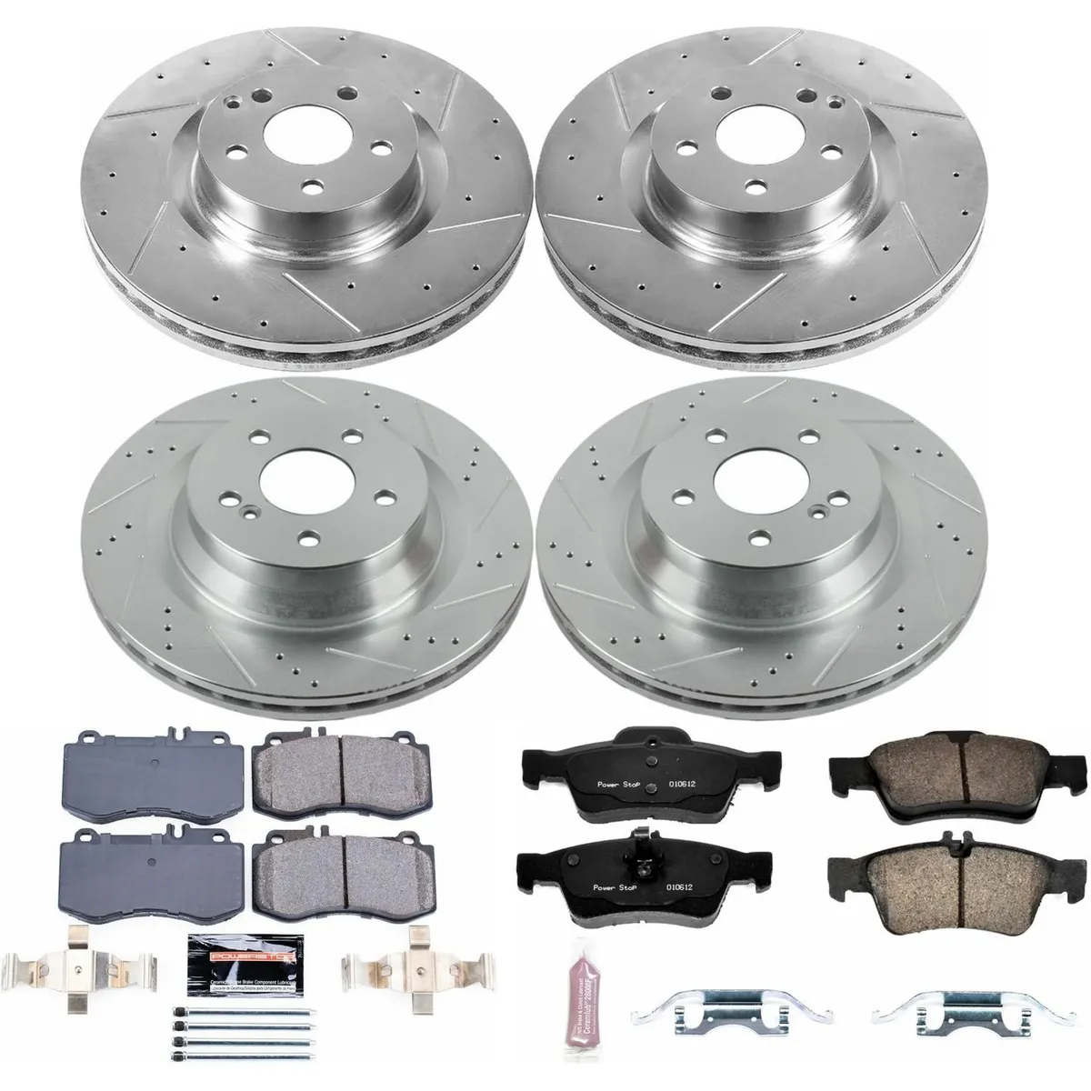 Z23 Evolution Sport Upgrade Kit: Drilled/Slotted Rotors; Carbon-Fiber Ceramic Pads W/Hardware; Pad Sensors product image