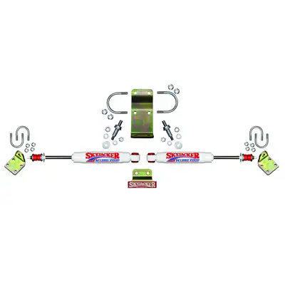 Skyjacker Steering Stabilizer Dual Kit Hardware Boots Not Incl. Due To Clearance Issues White Skyjacker