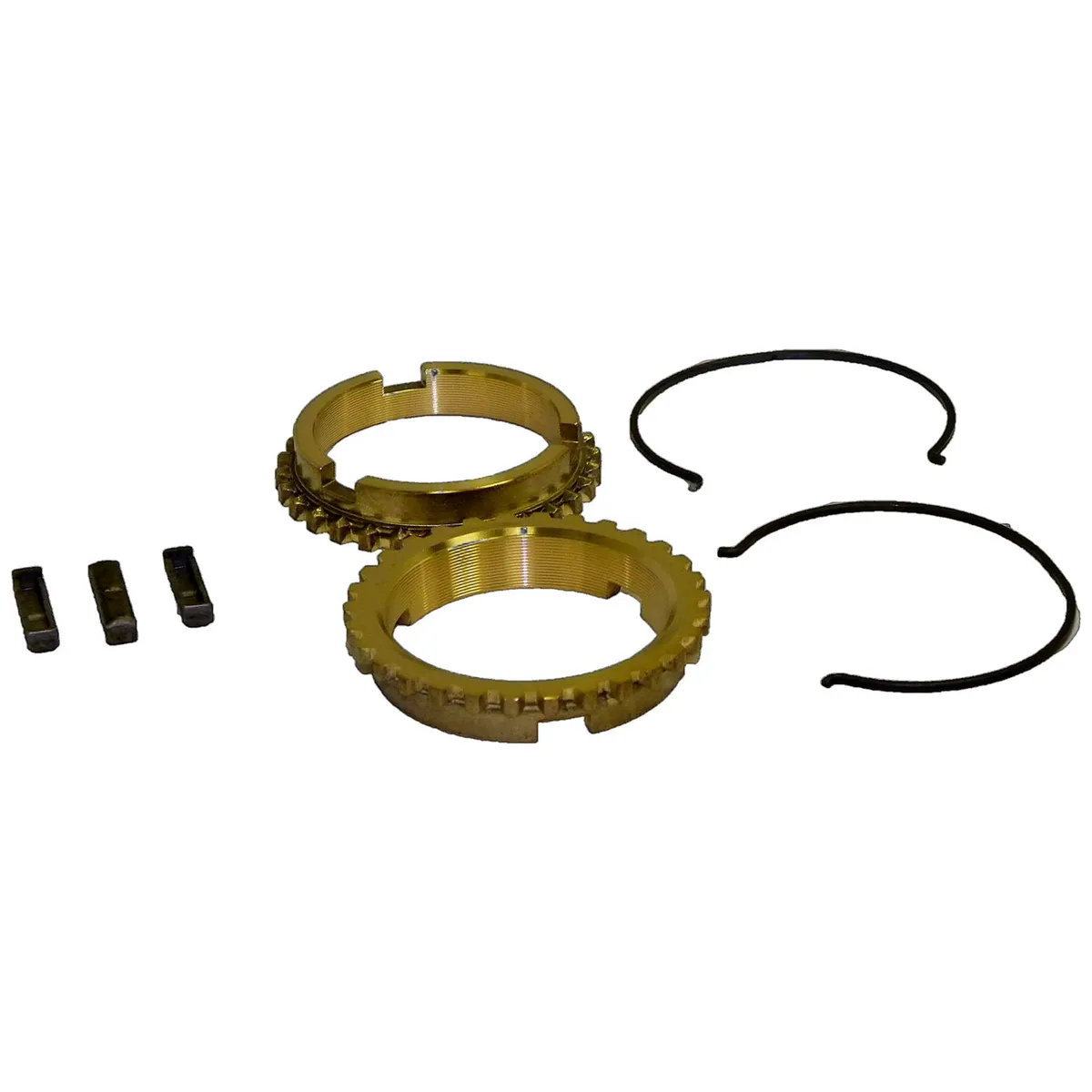 1945-1949 CJ-2A;1948-1953 CJ-3A;1950-1952 M38;1952-1963 M38A1;1953-1968 CJ-3B;1955-1971 CJ-5;1955-1971 CJ-6;1956-1964 FC150;1957-1964 FC170;1966-1971 C101 Commando;w/ T90 Transmission; Includes 2 Blocking Rings 3 Keys and 2 Springs product image