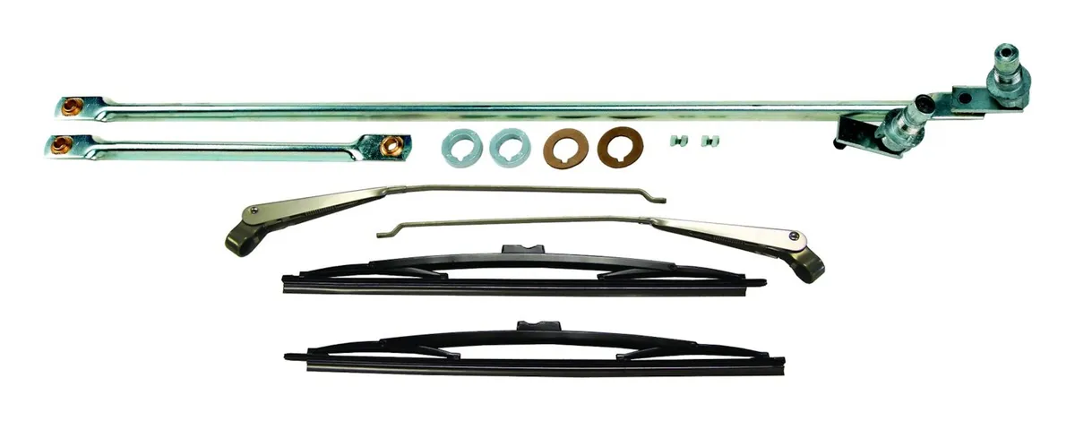 1976-1983 CJ-5 CJ Kit Includes: Wiper Linkage 2 Arms 2 Blades and Hardware. 1976-1986 CJ-7 CJ Kit Includes: Wiper Linkage 2 Arms 2 Blades and Hardware. 1981-1986 CJ-8 CJ Kit Includes: Wiper Linkage 2 Arms 2 Blades and Hardware. product image
