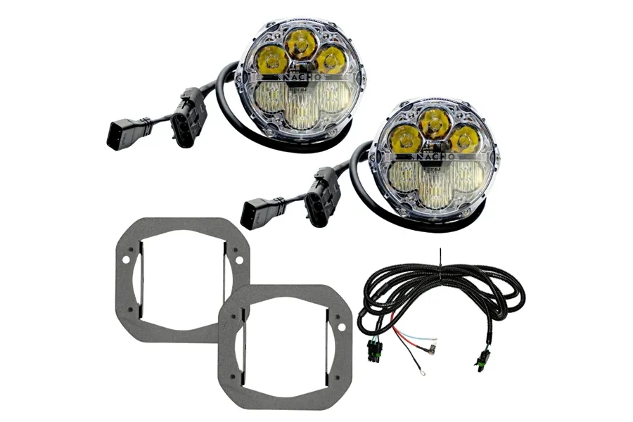 ARB Nacho Offroad Technology SAE Plug N Play Fog Kit, White - Combo - JT/JL w/ 1-Piece Bumper