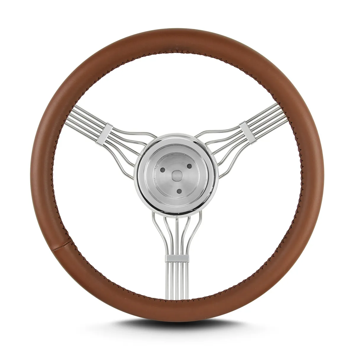 Lokar Lecarra Banjo Steering Wheel; Fits w/3 Bolt Hub; Caramel;