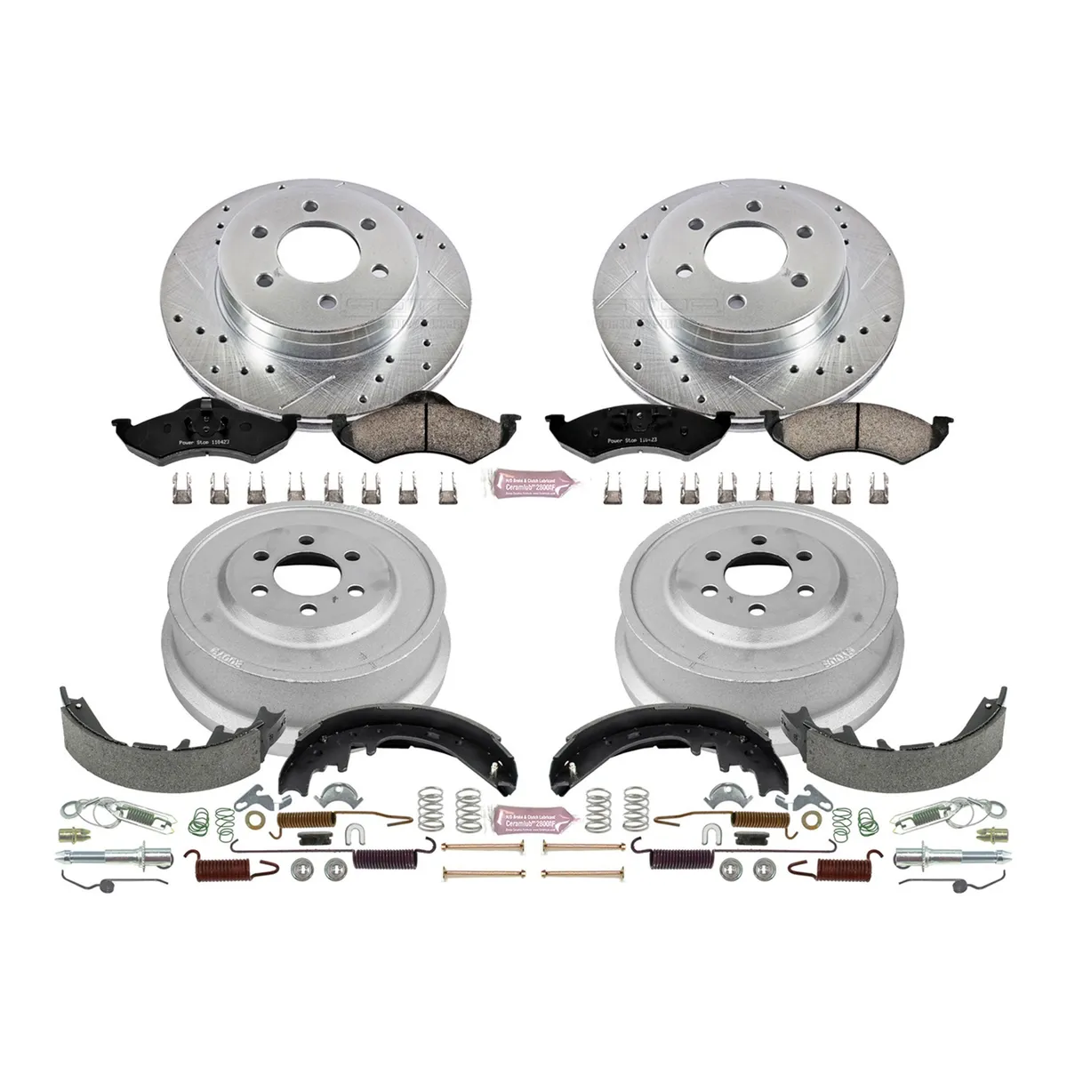 Z23 Evolution Sport Upgrade Kit: Drilled/Slotted Rotors; Carbon-Fiber Ceramic Pads W/Hardware; Coated Drums; Shoes W/Hold Down And Adjuster Kit product image
