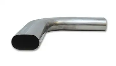 Vibrant Performance 90 Degree Stainless Steel Bend; 3 in. Nominal Tube Size; 4.5 in. Centerline Radius; 6 in. Leg Length 1; 6 in. Leg Length 2; Horizontal; Oval;