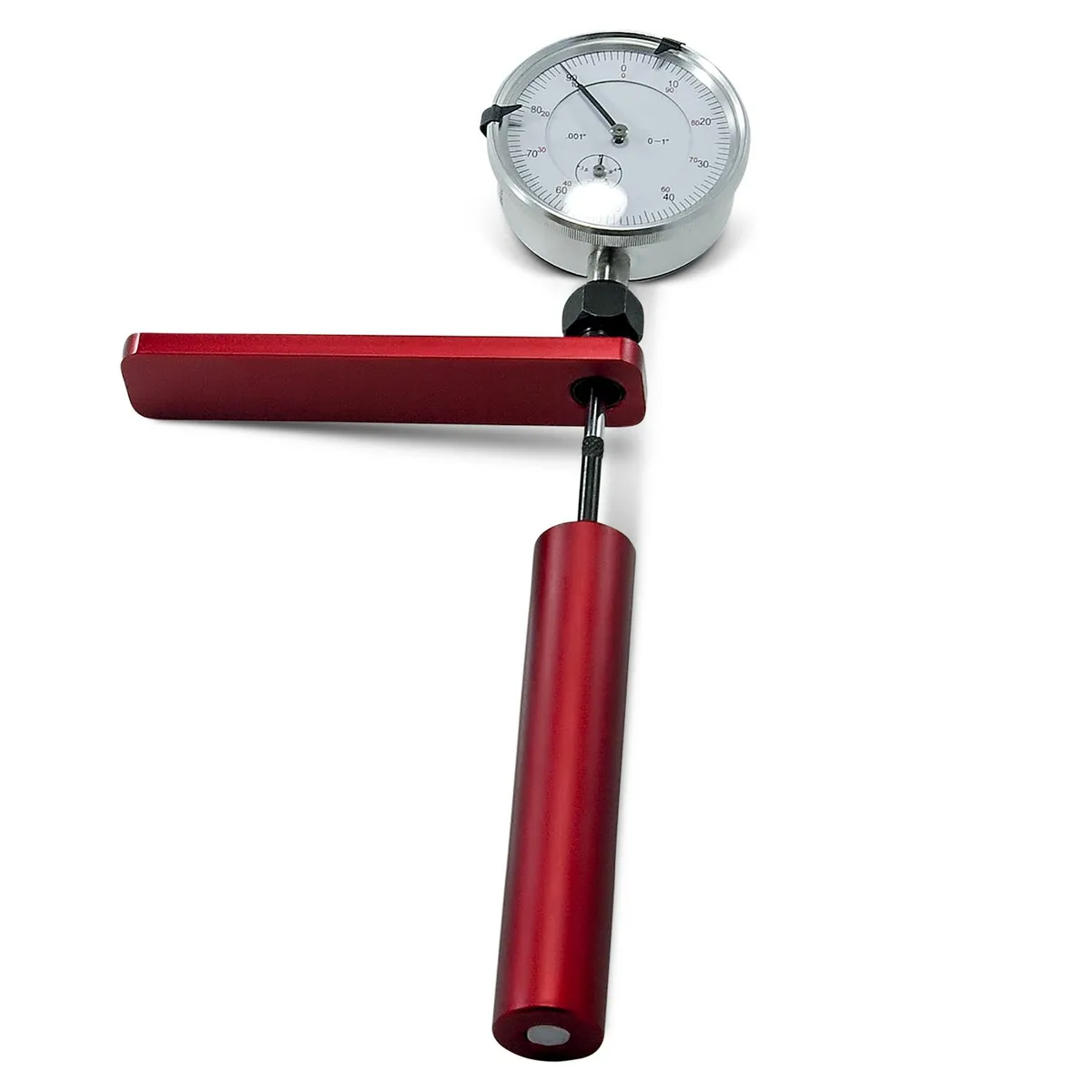 Pinion Depth Setting Tool Universal Dial Indicator 0-1.000 Inch Range Reads in 0.001 Increment Billet Aluminum Red Anodized Proform product image