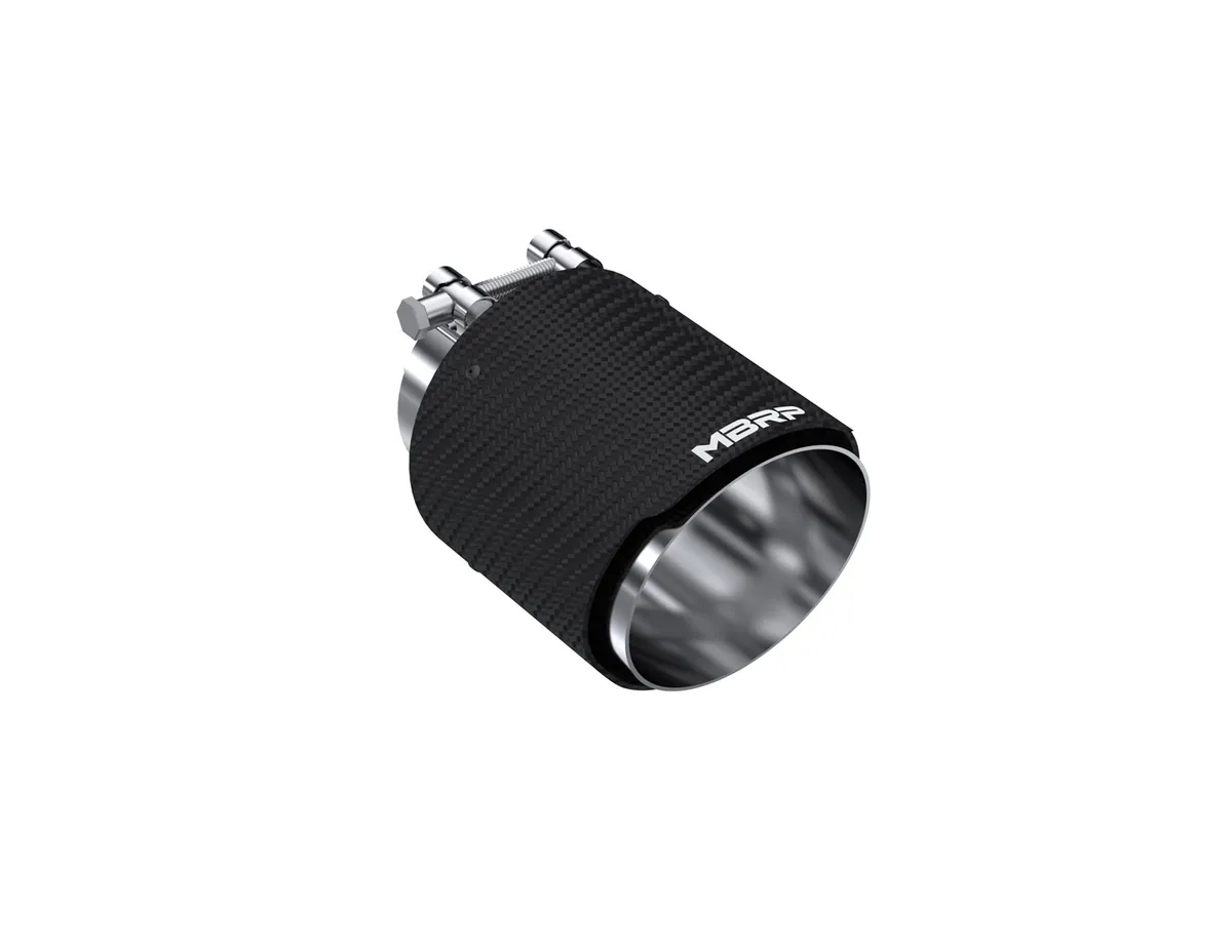 Carbon Fiber Exhaust Tip; 3 in. Inlet Diameter; 4.5 in. Outlet Diameter; 6.13 in. Length; Single Wall; Carbon Fiber Finish; product image