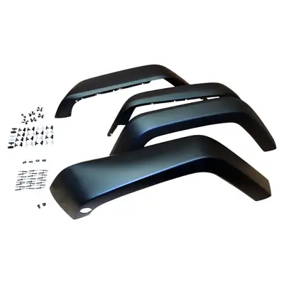 Crown Automotive Jeep Replacement Fender Flare Kit; Incl. 4 Smooth Flares/Retainers/Rivets; w/Smooth Body Color Flares;