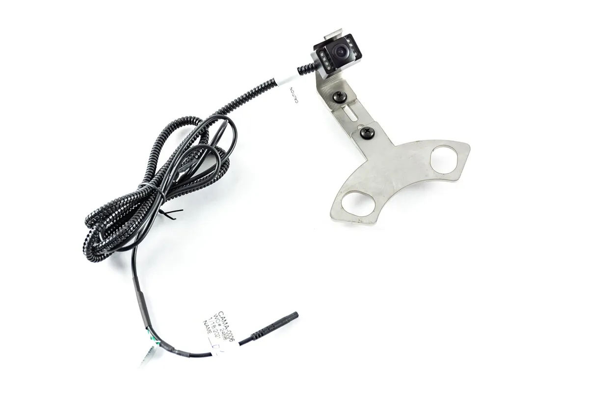 SummitView™ For Jeep® Adjustable Rear Vision System w/Infrared Camera; Incl. Flash Module For 6.1in. Factory Display; Stainless Steel Rear Tire Mount; Parking Gridlines Available; product image