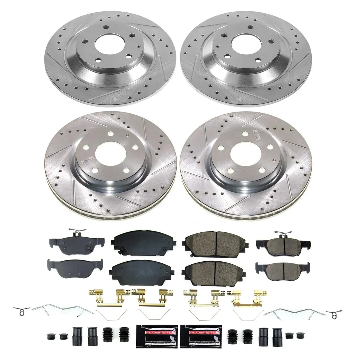 Z23 Evolution Sport Upgrade Kit: Drilled/Slotted Rotors; Carbon-Fiber Ceramic Pads W/Hardware product image