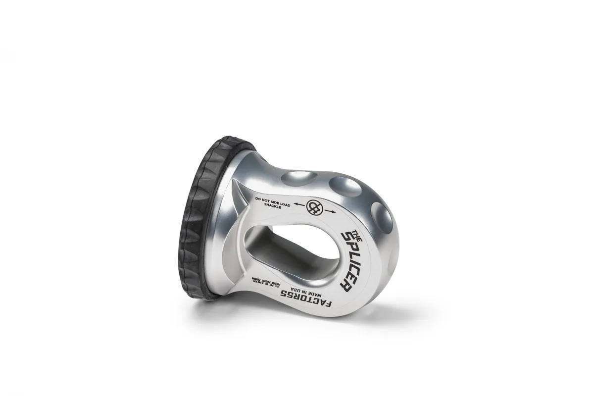 Factor 55 00352-05 Splicer 3/8-1/2 Synthetic Rope Splice-On Shackle Mount -- Silver product image