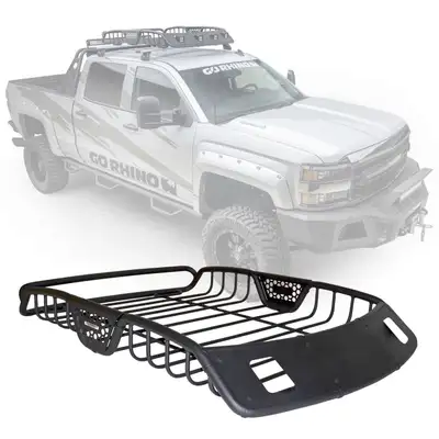 Go Rhino Go Rhino 59025T - SR20 Tubular Steel Roof Rack With 2x Light Mount Openings - 48 Long - Textured Black