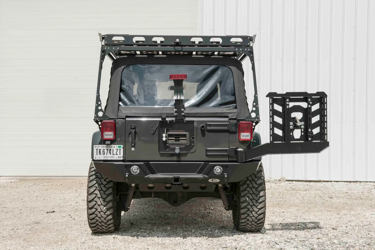 LOD Destroyer Full Width Rear Bumper w/Tire Carrier Black Powder Coated - JK product image