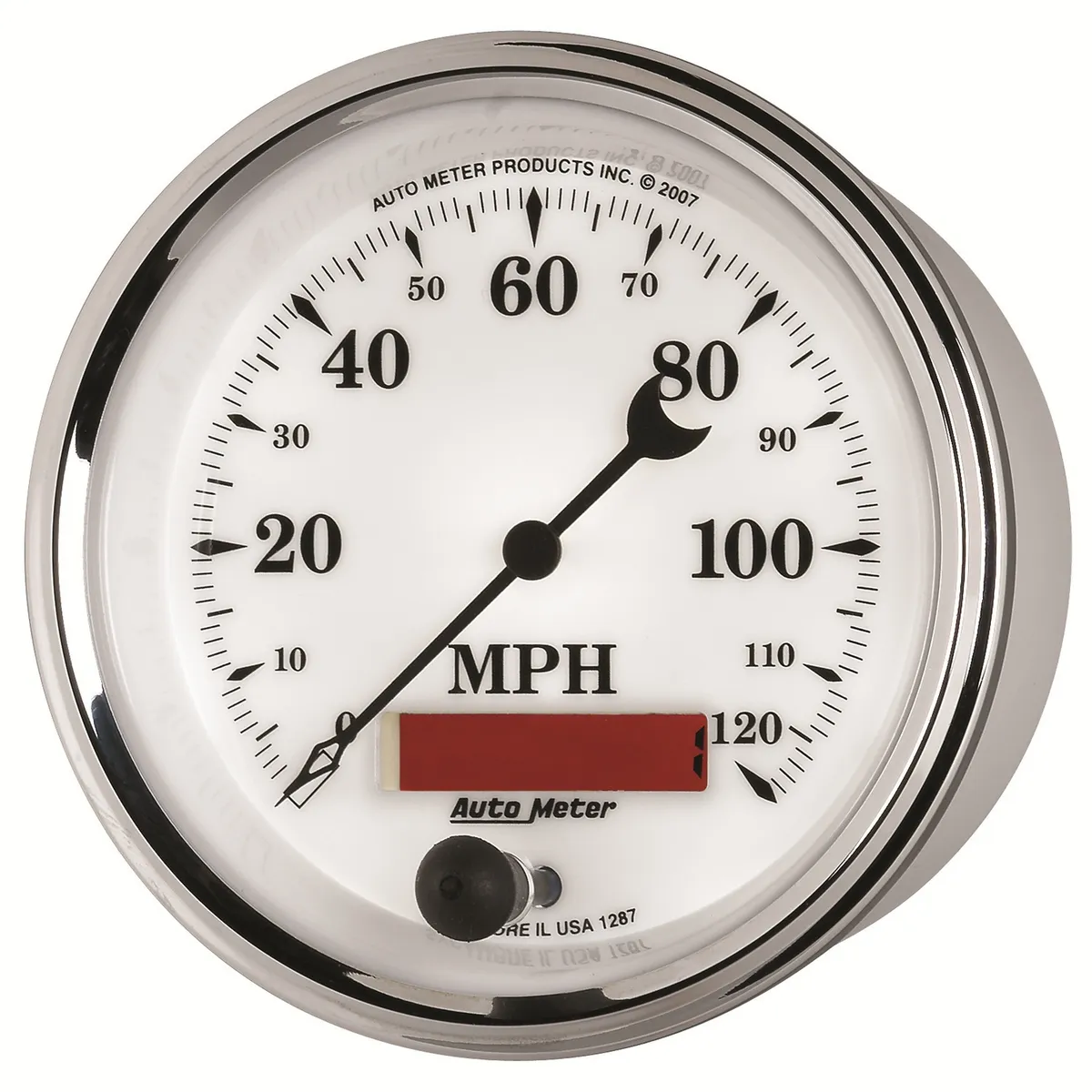 3-3/8in. Speedometer; 0-120 Mph; Old-Tyme White II product image