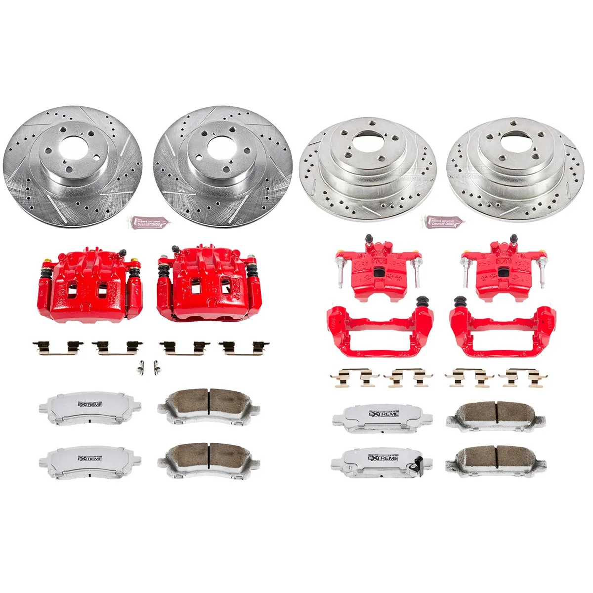 Z26 Street Warrior Upgrade Kit: Drilled/Slotted Rotors; Carbon-Fiber Ceramic Pads; Powder Coated Calipers product image