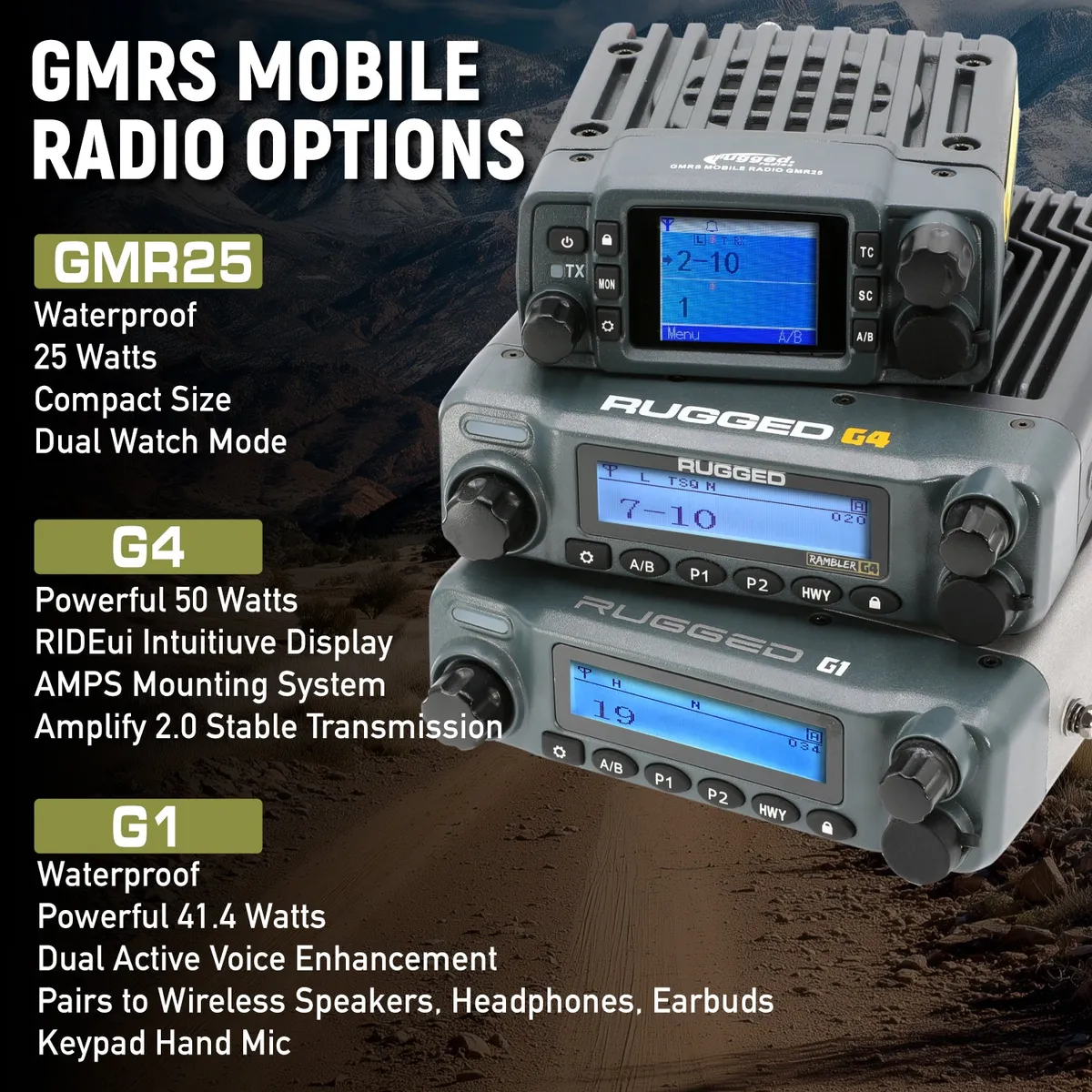 0718 JK 2dr/Jku 4dr/Tj/Lj Jeep Wrangler & Rubicon Twoway Gmrs Mobile Radio Kit product image