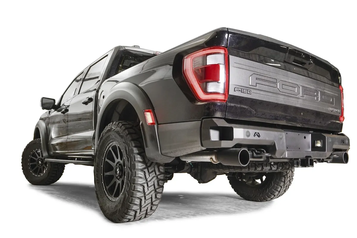 Premium Rear Bumper; 2 Stage Black Powder Coated; product image