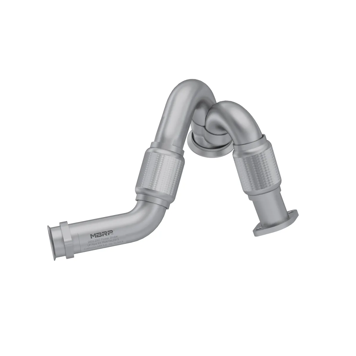 Turbo Exhaust Up-Pipe Dual For 03-07 Ford 6.0L Powerstroke Aluminized Steel Carb EO Num. D-763-3 For 03-07 Ford 6.0L Powerstroke MBRP product image