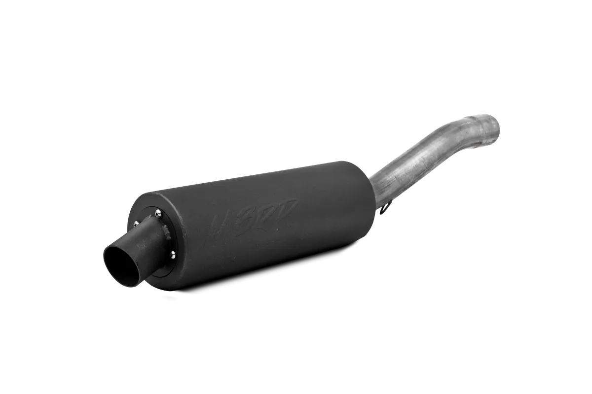 ATV Exhaust System With Performance Muffler; Slip On; 1.75 in. Inlet; 4.25 in. Diameter Body; Packed Muffler; product image